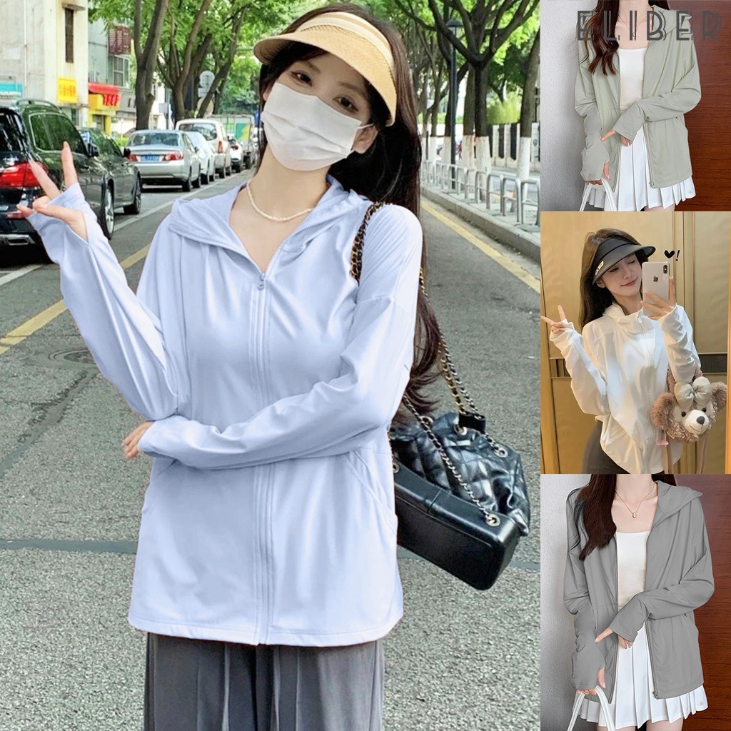 ELIBER- SẴN HÀNG - Áo Khoác Chống Nắng Nữ Form Rộng - Vải Mát Lạnh Chống UV / Thiết Kế Mới 2025 Thoá