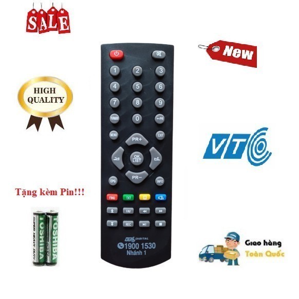 Điều Khiển Đầu Thu Kỹ thuật số VTC các loại model T201 T202 T203- Hàng tốt