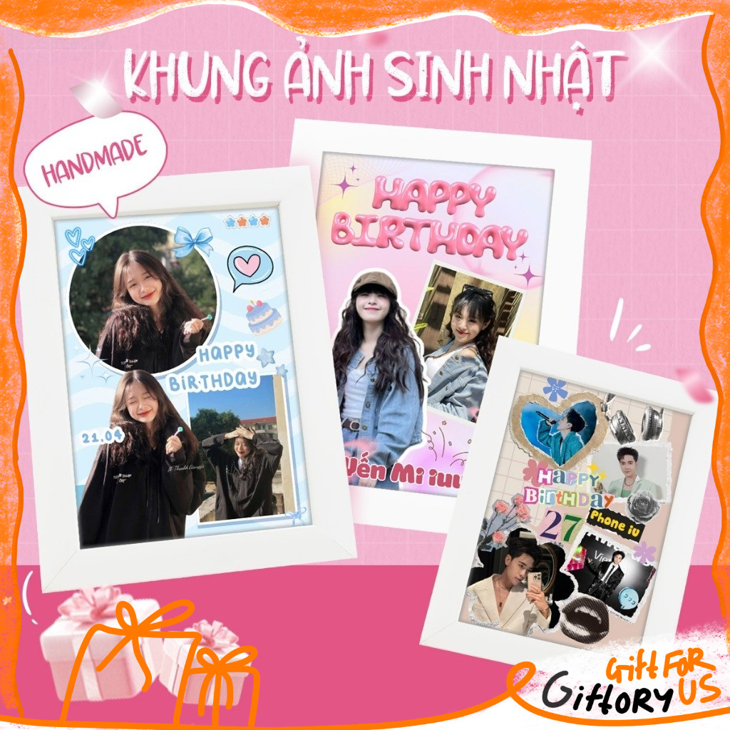 Khung ảnh chúc mừng sinh nhật siu đáng iu