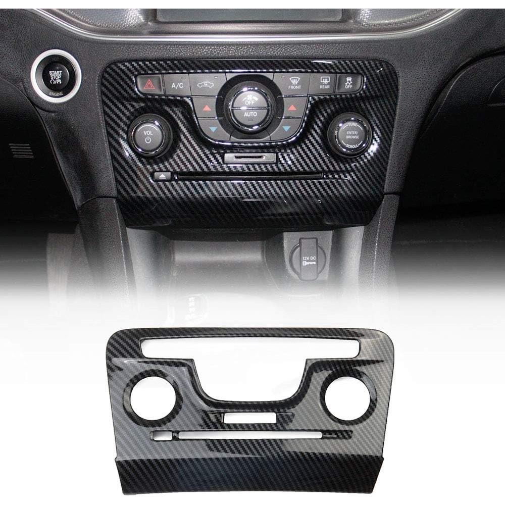 Crosselec Sợi Carbon Điều Khiển Trung Tâm Bảng Điều Khiển A / C Tirm Cho Dodge Charger 2011-2014