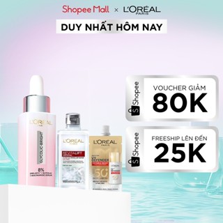Bộ serum Glycolic Bright 8% 30ml & Chống nắng L'oreal Paris UV Defender SPF 50 5.5ml & Tẩy trang Crystal Revitalift 95ml