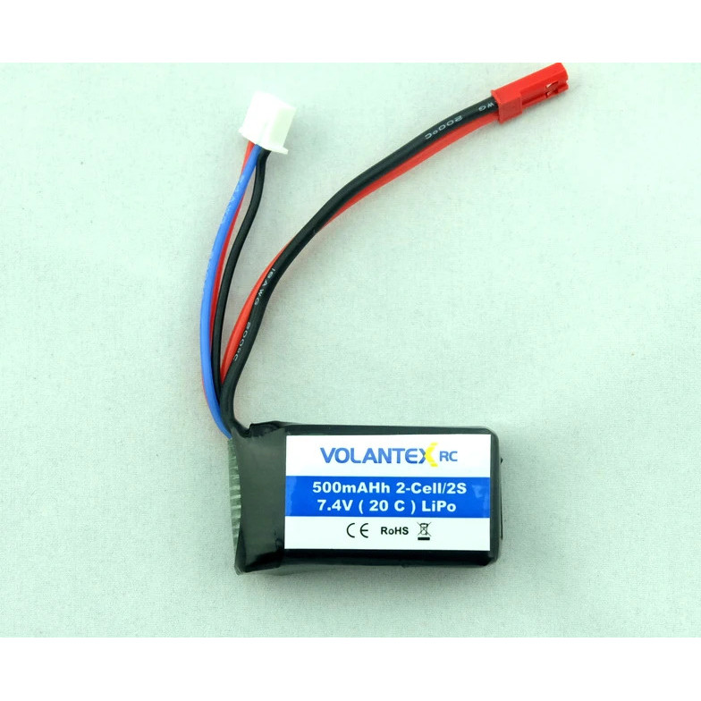 Volantexrc 500mAh 2S 7.4V 20C Lipo có phích cắm JST cho 768-1 Mustang P51D