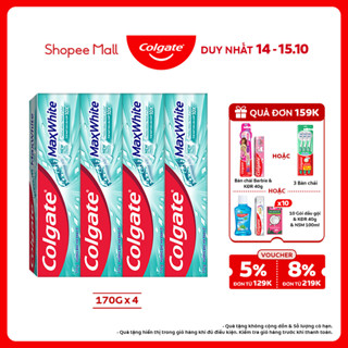 Bộ 4 Kem đánh răng Colgate MaxWhite tinh thể the mát, trắng răng trong 2 tuần