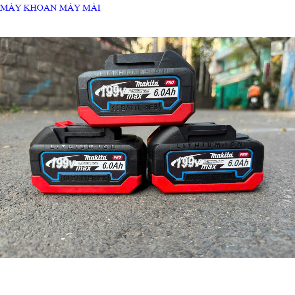Pin Makita 18V -21V 2 hàng vỏ chống sốc Dung Lượng 4Ah - 5Ah  nhận sạc Adapter . MAYKHOANMAYMAI