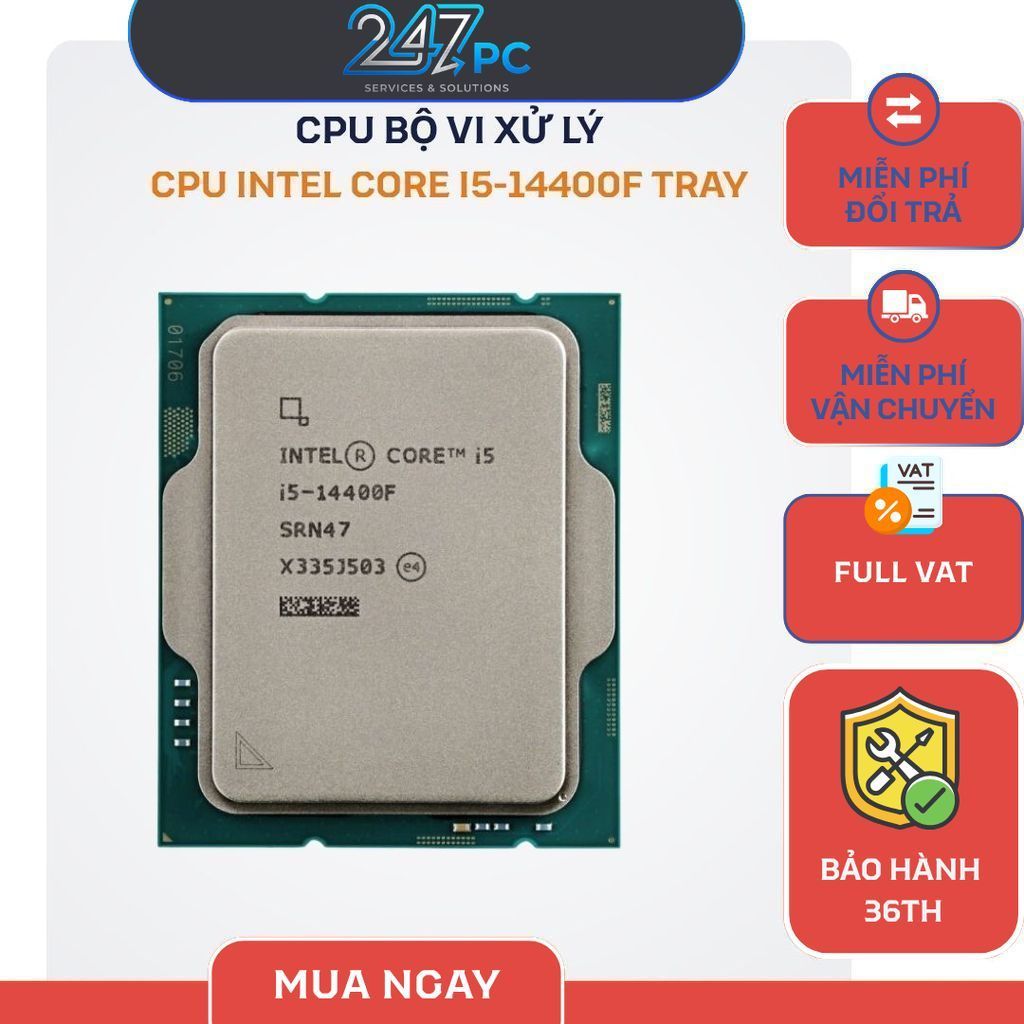 [NEW FULL VAT] CHIP XỬ LÝ CPU INTEL CORE  I5-14400F TRAY - BẢO HÀNH 3 NĂM