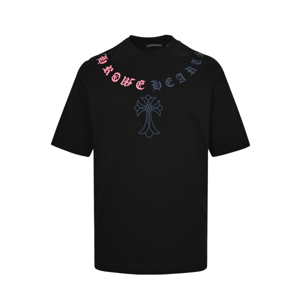 CHROME HEARTS Mùa Hè Plus Size Nam Nữ Tay Ngắn Cặp Đôi Mỹ Hợp Thời Trang Phù Hợp Với Ren Phong Cách 