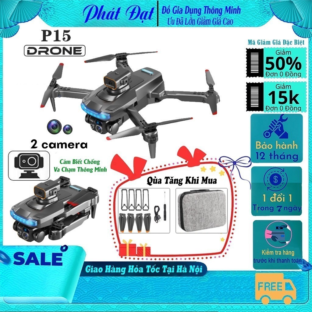 Flycam P15 Pro, Flaycam giá rẻ, Máy bay điều khiển từ xa, Cảm biến thông minh, Động cơ khỏe bay xé g