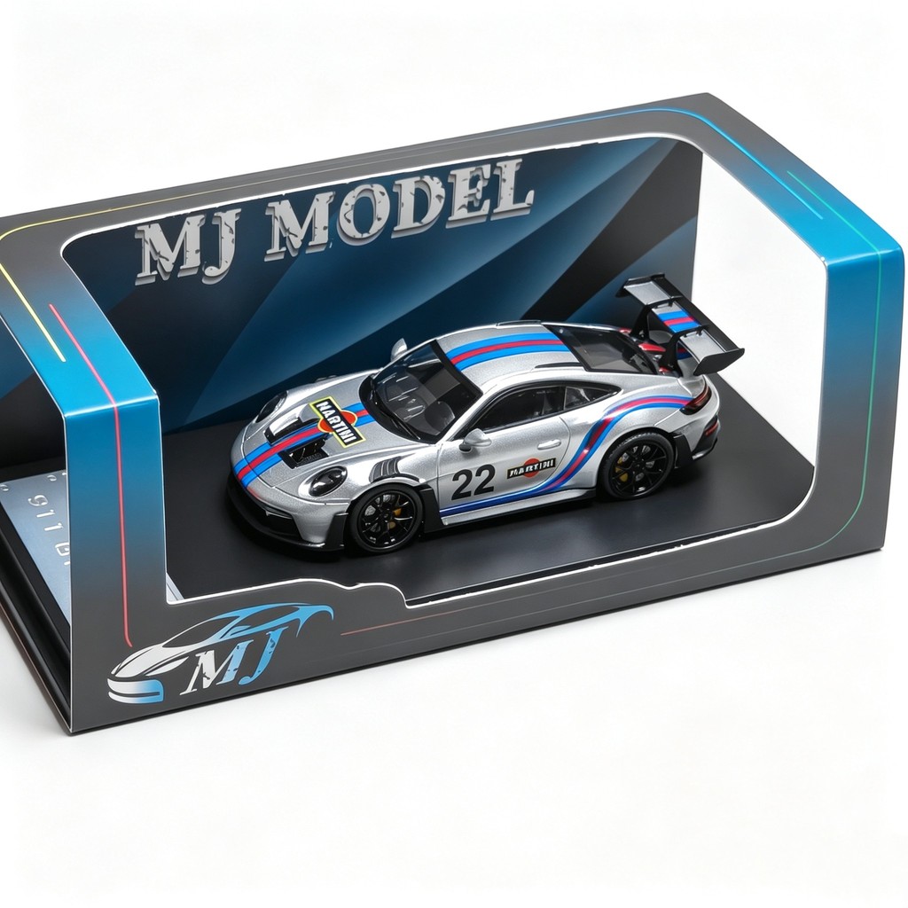 MJ 1 / 64 Porsche 911 992 GT3 RS Hợp Kim Bạc Diecast Xe Mô Hình Đồ Chơi Quà Tặng Sinh Nhật