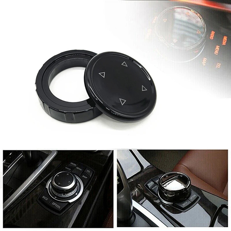 Xe Ô Tô Lớn Đa Phương Tiện Núm Tự Động Bao Nút Đen Viền Phù Hợp Cho Xe BMW F10 F20 F30 iDrive