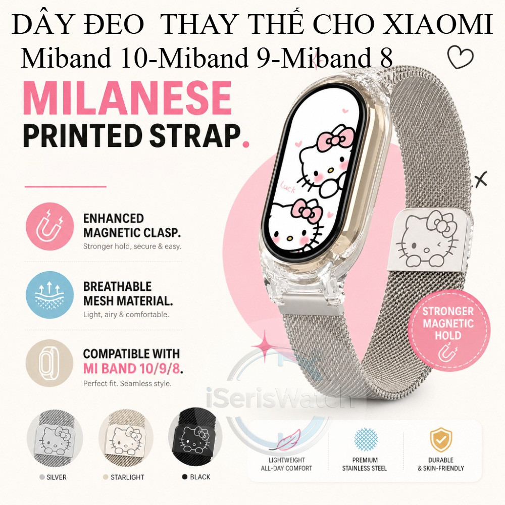 Dây đeo cho Mi 10 / 9 / 8 Vòng đeo tay cho Xiaomi Smart 9 Watchband Smartwatch Thay thế cho Xiaomi M