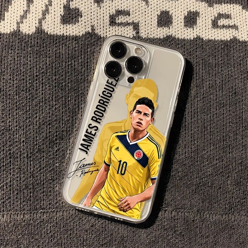 Ốp lưng trong suốt James Rodriguez đội tuyển Colombia số 10 vẽ tay Bảo Vệ Camera Cấp iPhone 17/16/15