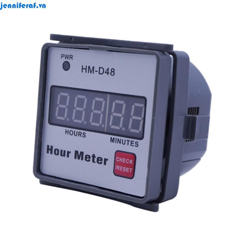 Đồng hồ đo giờ jenniferaf cho máy cắt cỏ Máy phát điện Máy kéo Thiết bị động cơ HM-D48 Giờ 0 ‐ 999 9