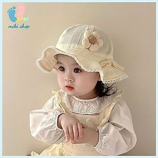 Mũ tai bèo tiểu thư xinh xắn, mũ nón vành tròn chống nắng thời trang cho bé gái 1-3 tuổi cực xinh