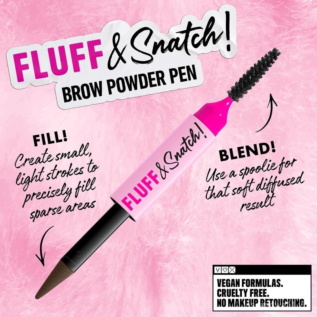 NYXPROFESSIONALMAKEUPFluff & SnatchBrowPowderPen, ToPowderEyebrowPenForSoft, DefindBrows, udgeandTra