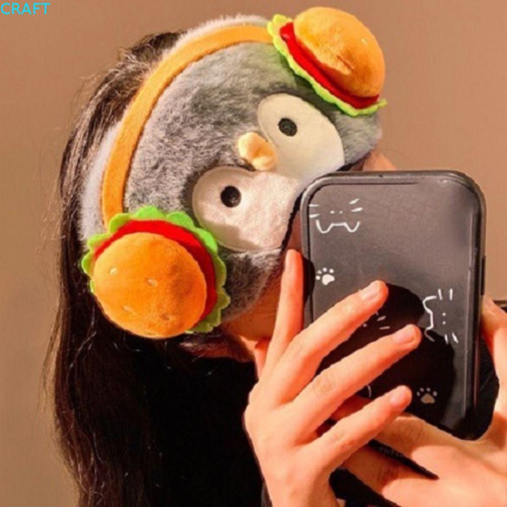 CRAFT Furry Penguin Eye Shade, Mặt nạ mắt ngủ hình chim cánh cụt co giãn, Kawaii Cartoon Kawaii Soft