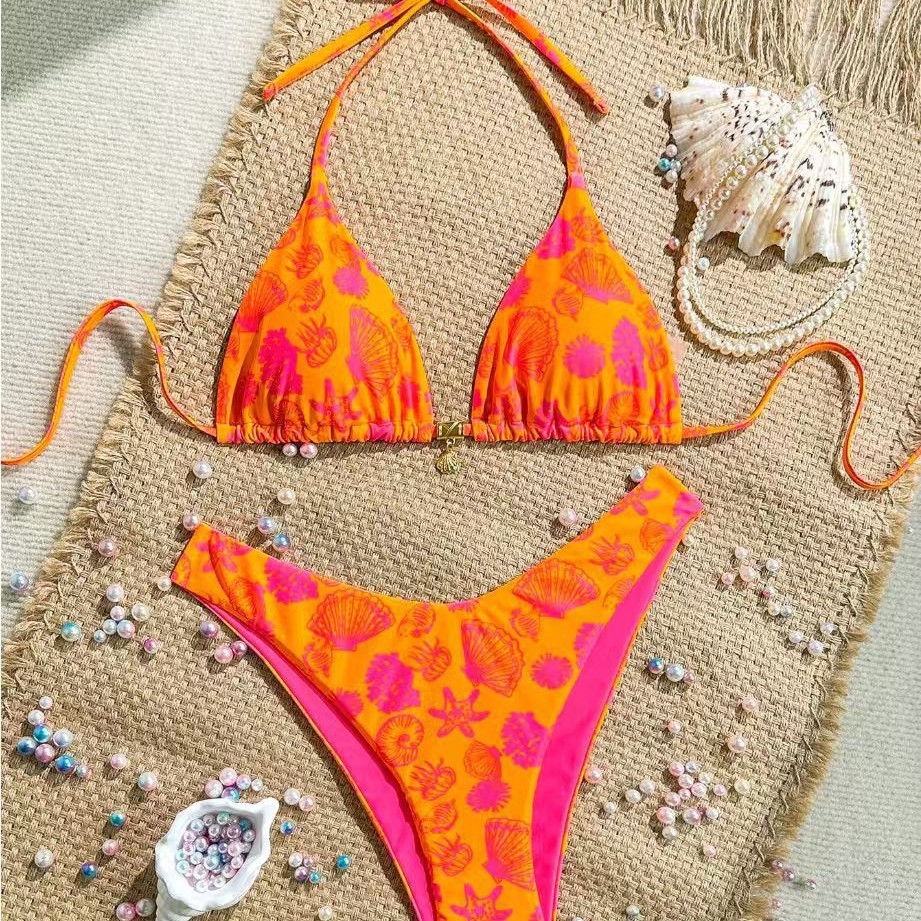 Áo tắm phong cách mới in hình ren ba điểm chia bikini bikini bikini bikini