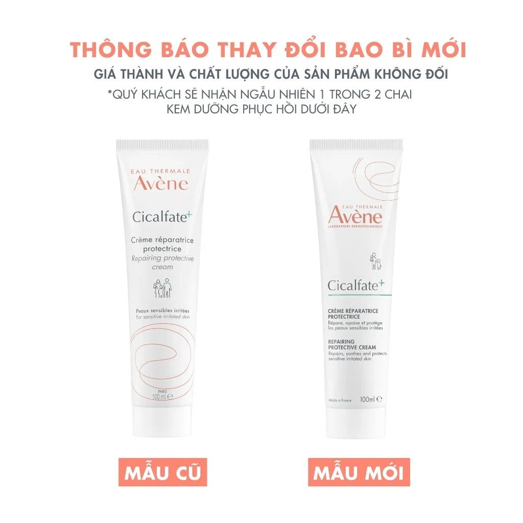 Kem Dưỡng Ẩm Avene Cicalfate Repair Cream 40ml/100ml | Dưỡng ẩm Avene làm dịu, cấp ẩm cho da, phục h