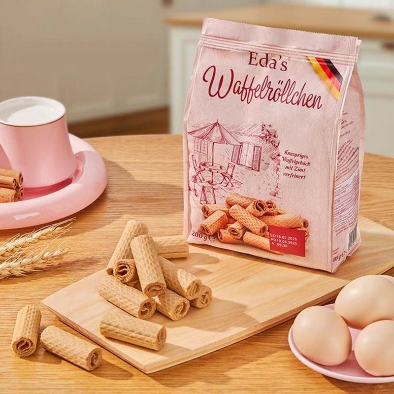 Bánh cuộn trứng Wafer giòn thế giới Eda nhập khẩu Đức Eda 's Eda 's World Crispy Snacks Bánh quy 200