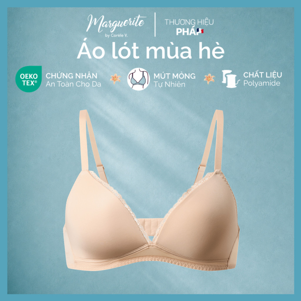[TOP ÁO LÓT MÙA HÈ] Áo lót nữ không gọng Cup tam giác mút mỏng viền ren, vải thun lạnh, chuẩn OEKO-T