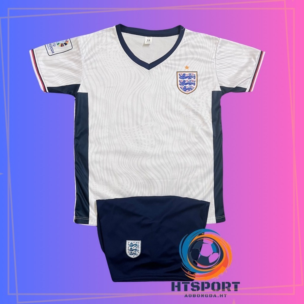 Bộ Quần Áo Bóng Đá Đội Tuyển Anh Euro 2024 Trẻ Em Người Lớn Sz 8-55kg Áo Thể Thao Chất Thun Mềm Mát