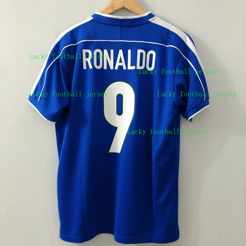 Áo Away Bóng Đá Brasil 1998 Ronaldo & Rivaldo - Size lớn cho nam
