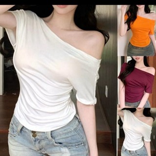 A112 Áo croptop trễ vai cánh dơi nữ , áo croptop ngắn tay gợi cảm thun cotton size dưới 53kg