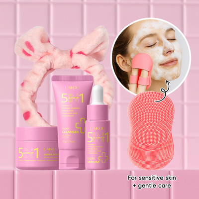 Bộ chăm sóc da LAIKOU 5IN1 5 chiếc để chăm sóc da đều đặn tinh chỉnh kết cấu da mềm mại & mịn phát sáng rạng rỡ