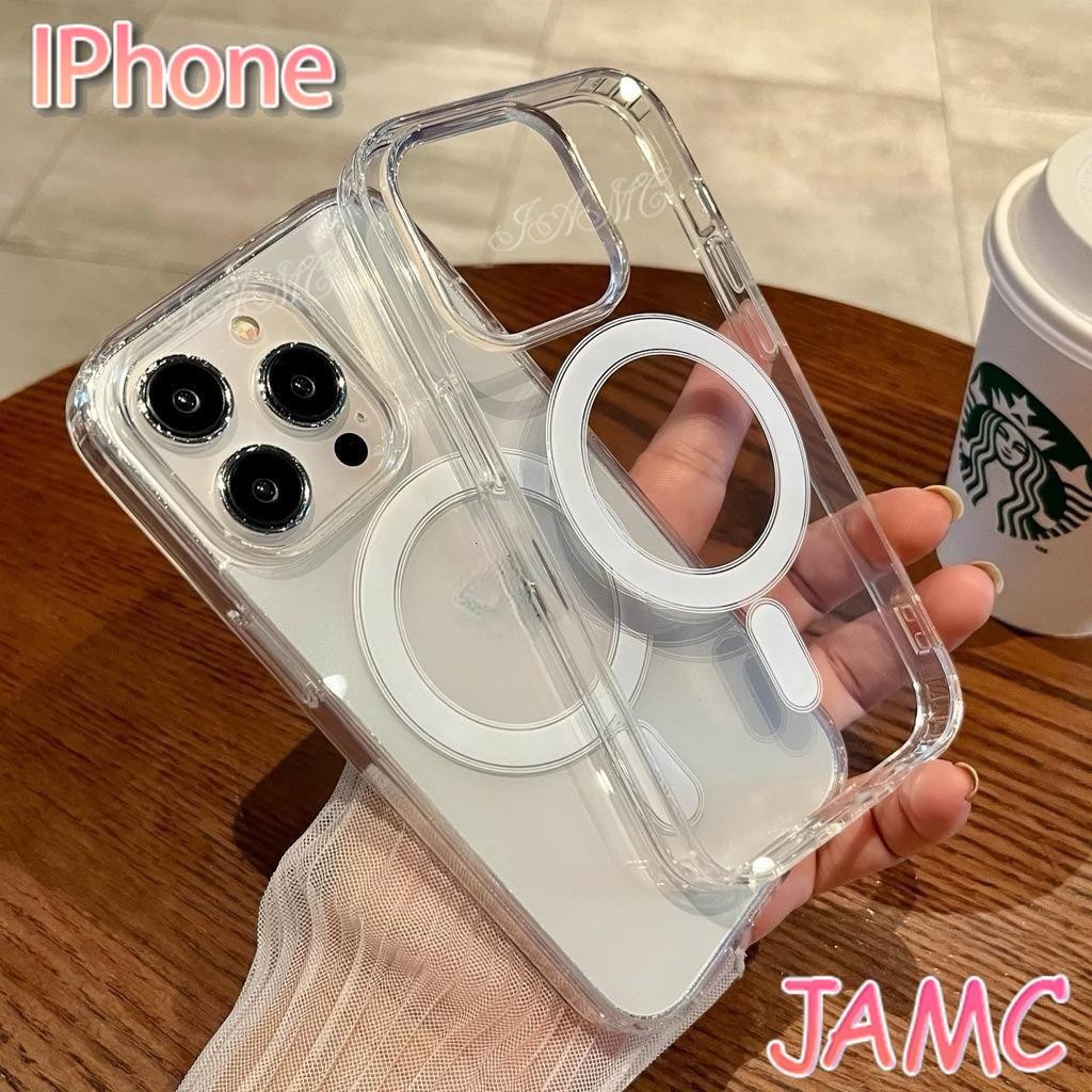 Ốp Sạc Không Dây Từ Tính Ốp lưng iPhone18 17 16 15 14 13 12 11 Pro Max 7 8 Plus XR XS Max Vỏ Cứng Chống Sốc Trong Suố