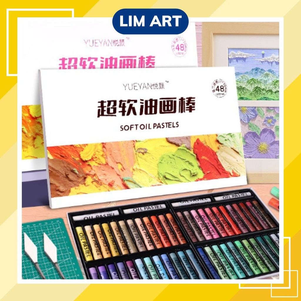 Bộ Sáp Dầu 12/24/36/48 màu Soft Oil Pastel Kèm Dụng Cụ Vẽ Cơ Bản