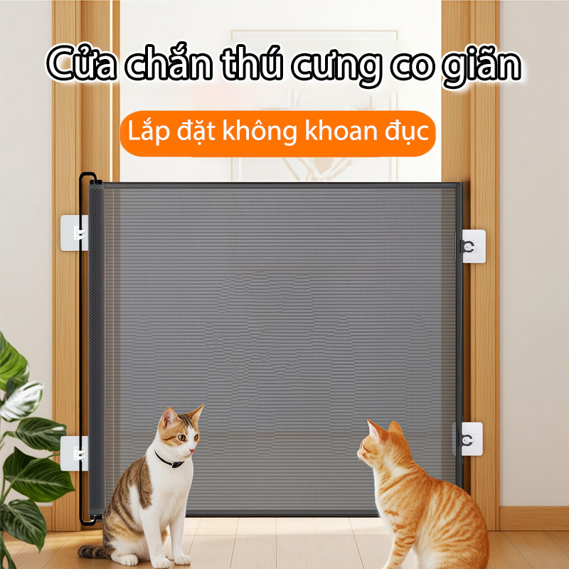 Bảo Vệ Cổng Thú Cưng,Với 5 Móc Cổng Lưới,Ngăn chặn chó mèo,Hàng rào an toàn cho chó,cho Không đục lỗ, dễ lắp đặt