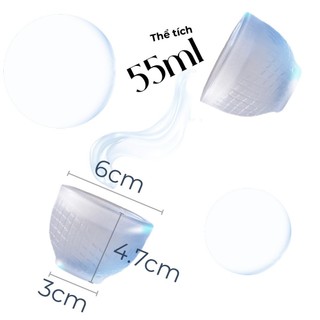 Bộ 6 ly chén uống sake thủy tinh xanh thiên thanh thương hiệu Aderia Nhật Bản 55ml