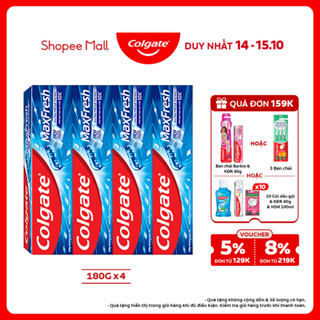 Bộ 4 Kem đánh răng Colgate Maxfresh ULTRA FREEZE the mát gấp 10X 180g/tuýp