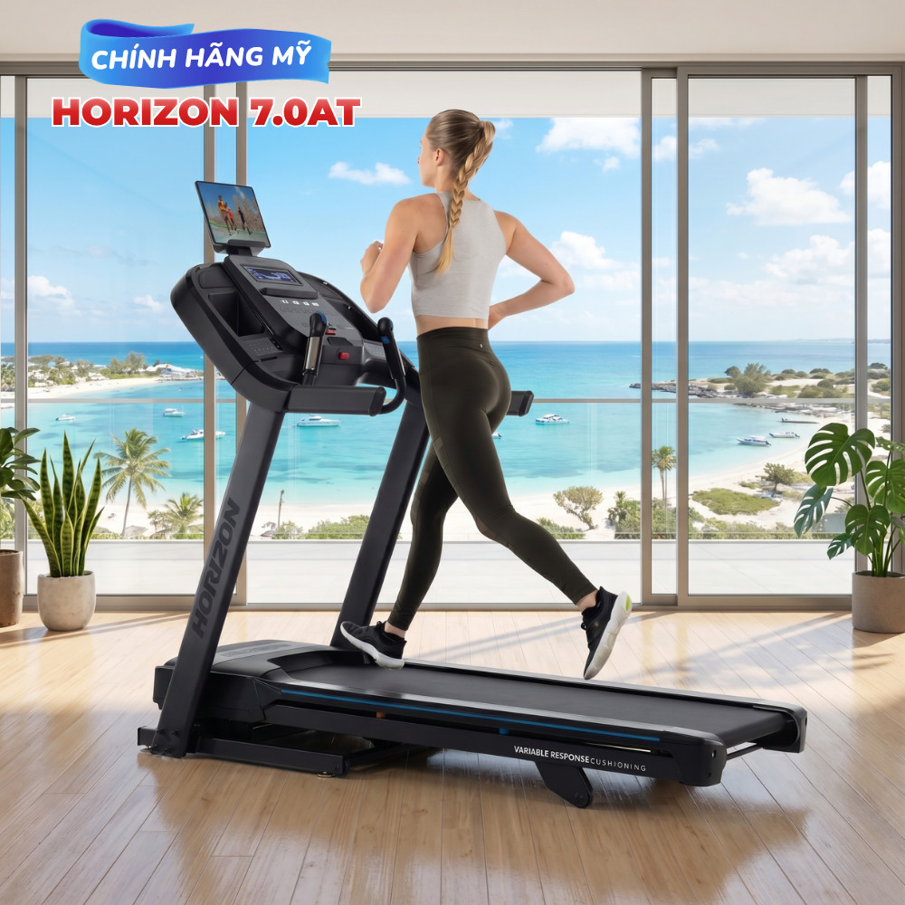 Horizon 7.0AT Máy Chạy Bộ Điện Mỹ Động cơ 3.0 CHP kết nối đa ứng dụng thông minh