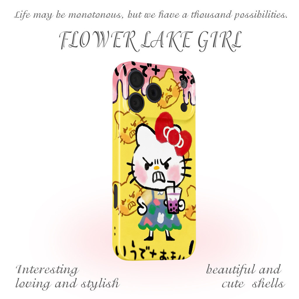 [Bad Mess] Graffiti Angry Cat Thích hợp cho iPhone17 / 16promax Ốp điện thoại Huawei p70 Xiaomi 15 E