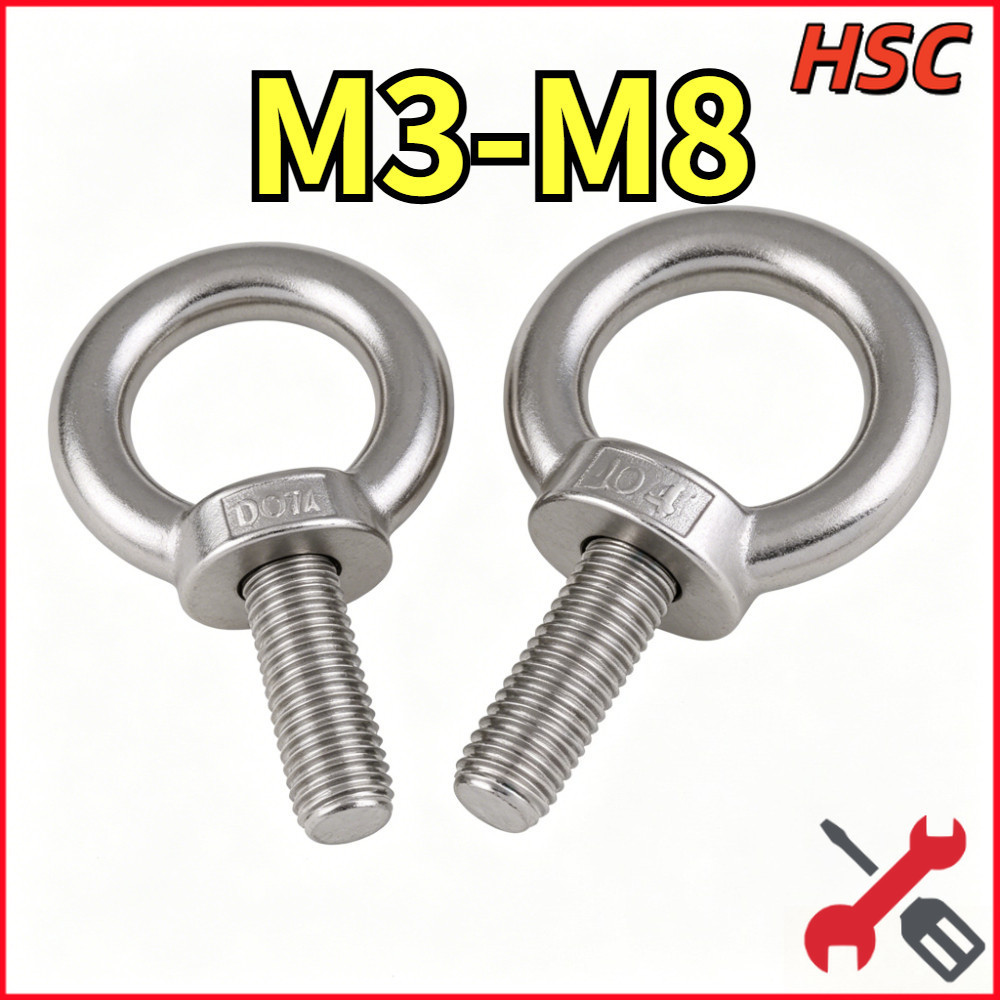 INOX 304 Bulong móc cẩu/ bulong tai cẩu/bulong mắt M3-M8[HSC-2]