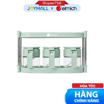Bộ Ba Lọ Đựng Gia Vị Elmich EL1950, Hàng Chính Hãng, Độ Bền Cao, 2 Tầng, Khay Thép Không Gỉ -JoyMall