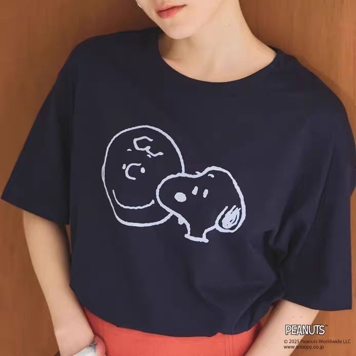 UM * PLOIPEANUTS SNOOPY Đậu Phộng Truyện Tranh SNOOPY Nam Nữ Áo Thun Tay Ngắn 23213