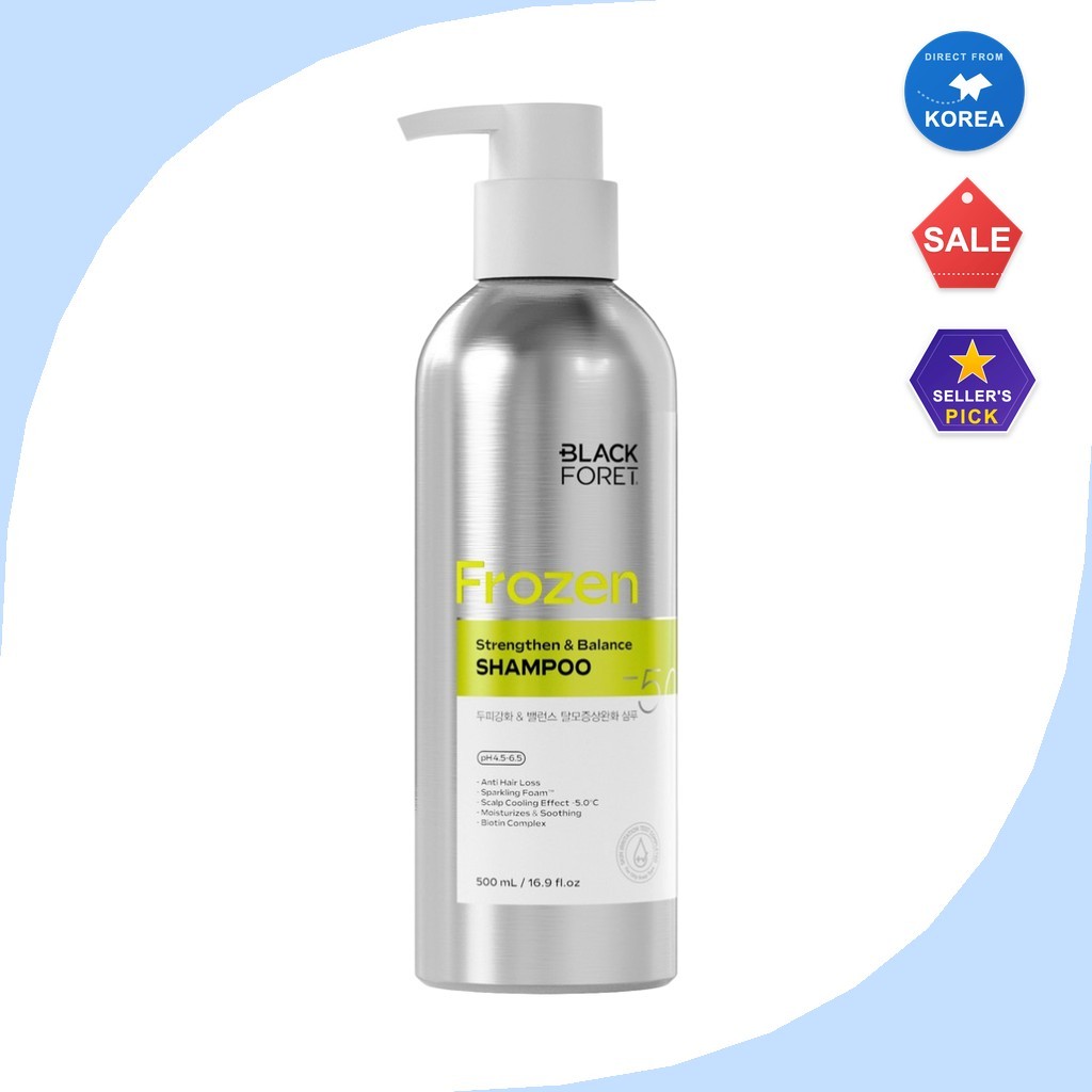 [foret đen] Dầu gội Frozen Strengthen & Balance, 500ml, 1pc / Dầu gội Hàn Quốc / Công thức tăng cườn