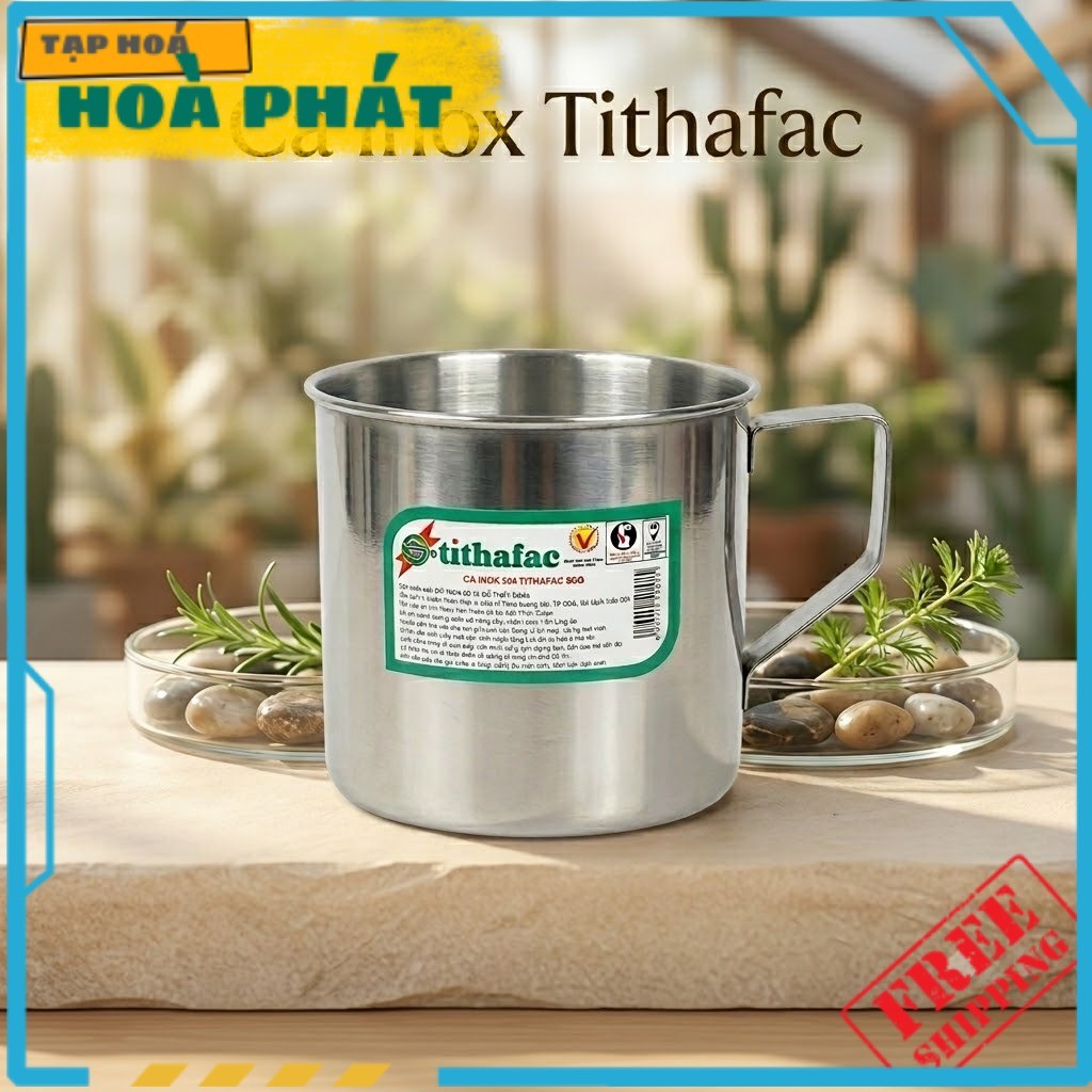 Cốc / Ca inox Có quai, Ca Uống Inox Nhà Trẻ Tithafac, 2 Loại : inox 304 và inox 430
