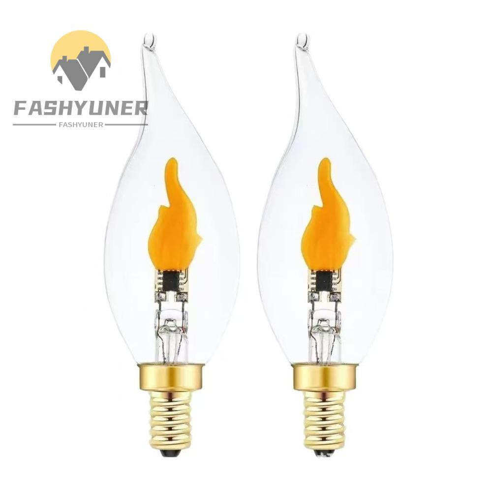Bóng Đèn LED Ngọn Lửa FASHYUNER, E12 / E14 / E27 110V 220V Mô Phỏng Đèn Lửa, Nhấp Nháy Kính PVC Hiệu