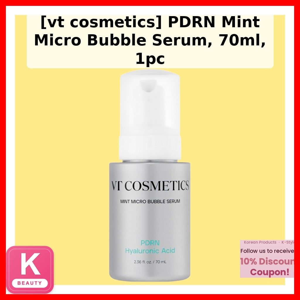 VT COSMETICS [mỹ phẩm vt] Serum bong bóng siêu nhỏ PDRN Mint, 70ml, 1pc / Serum Hàn Quốc / Micro Bub