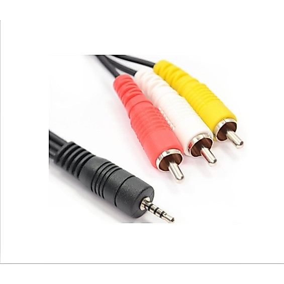 Dây Cáp 3.5 Ly Ra 3 Đầu AV, Dùng Kết Nối Android Box Với Cổng AV Bông Sen Trên TV Đời Cũ, Amply, Loa