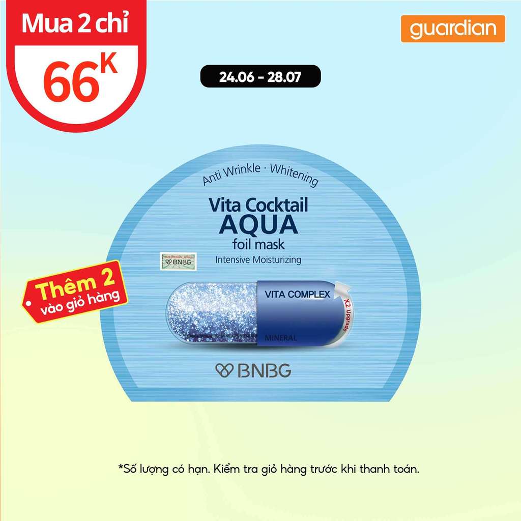 Mặt Nạ Hỗ Trợ Cấp Ẩm Cho Da Vita Cocktail Aqua Foil Mask Intensive Moisturizing Bnbg 30Ml