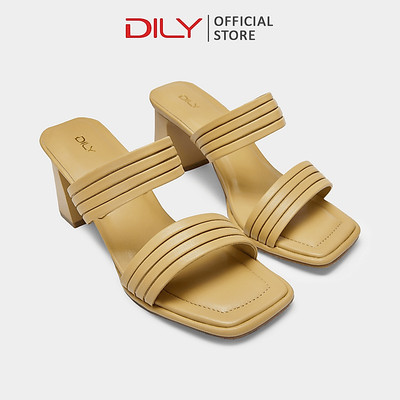 Guốc nữ DILY đế vuông quai ngang bản to siêu tôn chân, dép guốc cao gót mũi vuông cao 7cm AA0422