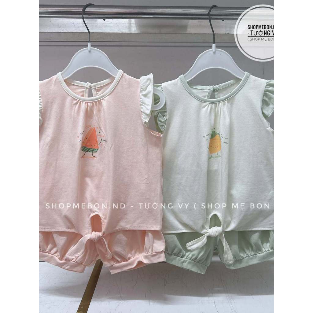 [Lullaby/Chính Hãng] Bộ quần áo cộc tay Lullaby chất sợi tre cho bé gái