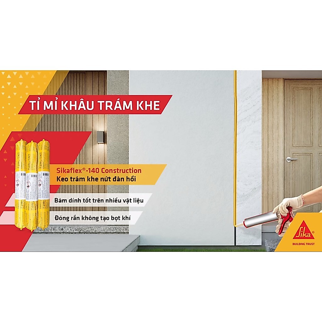 Sikaflex 140 Construction 600mll - Chất chống thấm khe co giãn. Hàng sika chính hãng