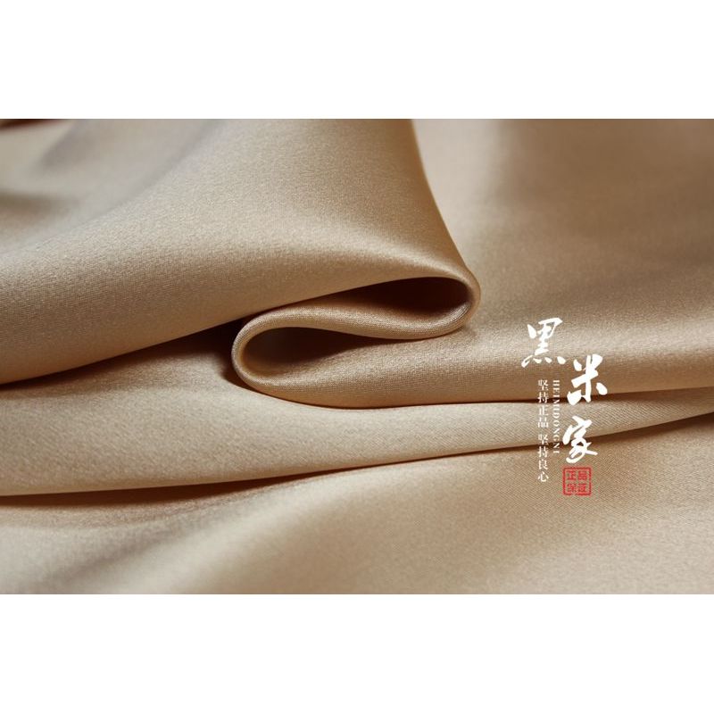 32Mmi Vàng Champagne 100% Lụa Dâu tằm Nguyên Chất Nặng Trơn Crepe Satin Sang Trọng Cảm Giác 205 Yuan