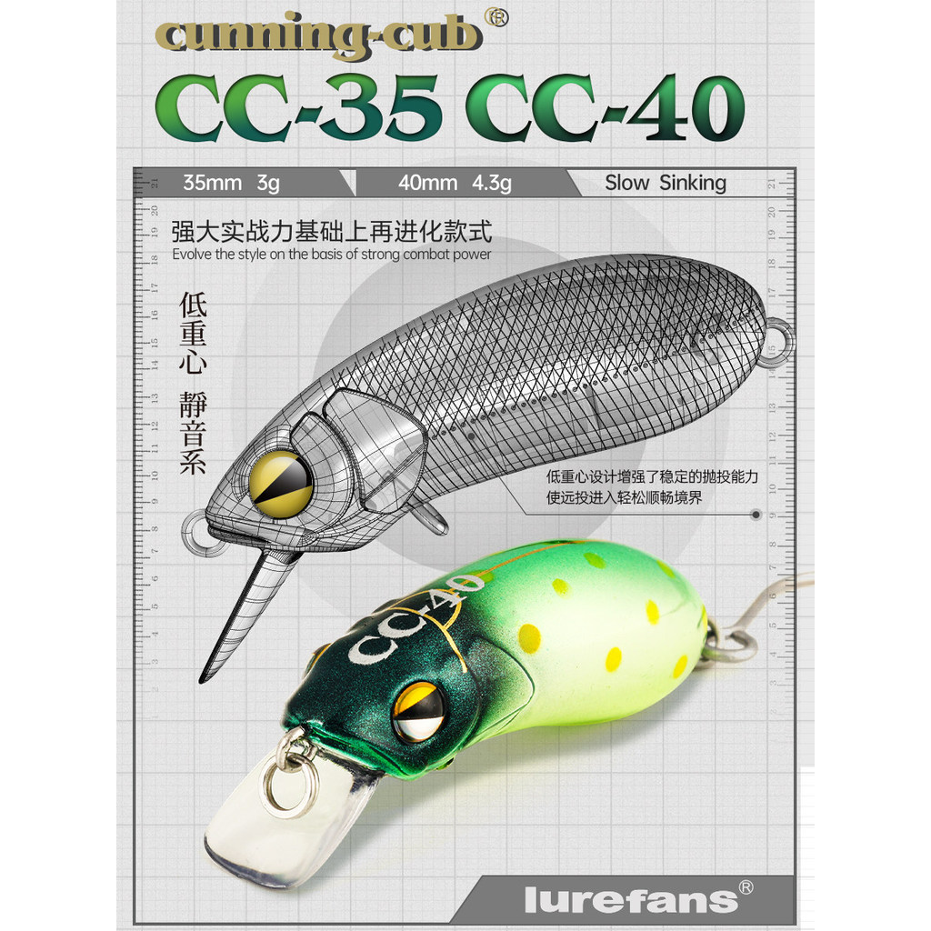 Dahe Chạy CC35 / CC40 Đá Nhỏ Béo Biển Bass Quân Đội Cá Minnow Stream Micro Dụ Giả Mồi