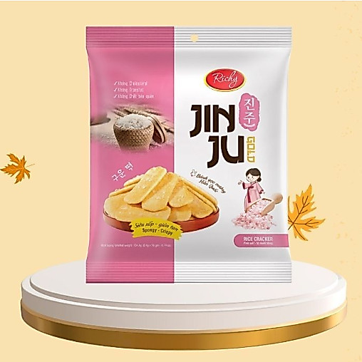 Bánh Gạo Hàn Quốc JINJU Richy Vị Muối Hồng (Gói 134.4g)