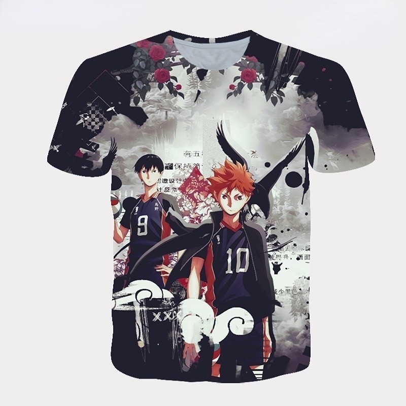 Anime Jerseys Cosplay Karasuno Áo thun bóng chuyền trường trung học Hinata Shoyo Haikyu Áo